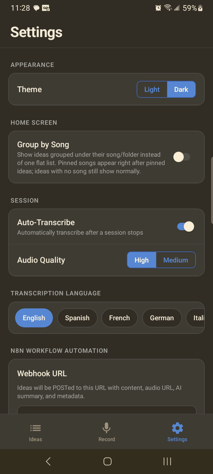 MotifScribe settings